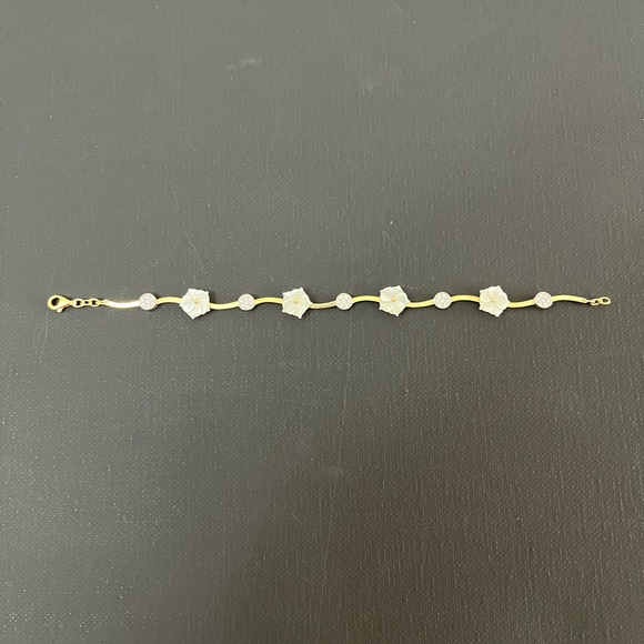 Bracelet Gold 14k Zirconia and Mother Pearl - Picture 7 of 8